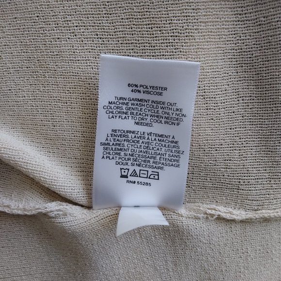 Express Soft Knit Balloon Sleeve V-Neck Beige Cream Top Sweater Small - Picture 10 of 10